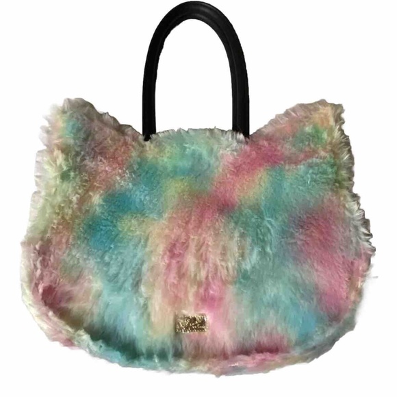Luv Betsey by Betsey Johnson - Cat Unicorn Multicolor Rainbow Tote - Picture 2 of 5